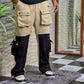 Cargo Pocket Straight Fit Pant (Beige/Black)