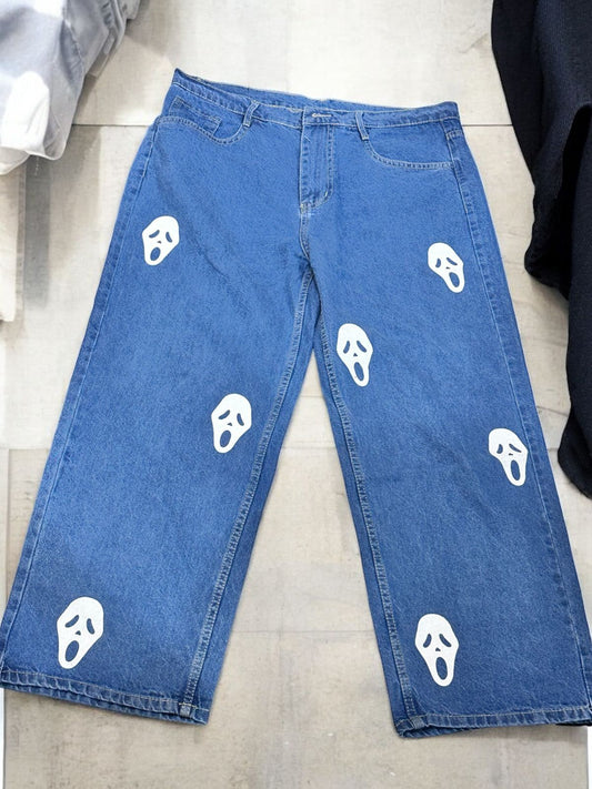 Evil Sky Blue Straight Fit Denim Jeans