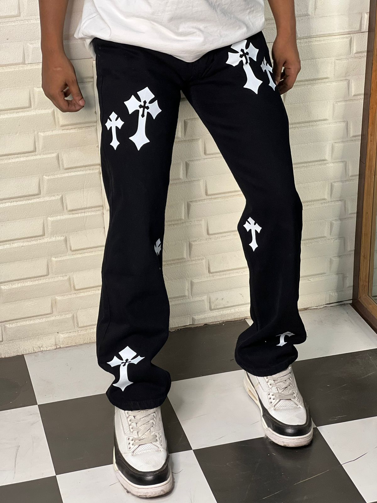 Aesthetic Z Black Straight Fit Baggy Jeans For Men – Your Drip