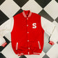 Customised Any Letter Red Colour Varsity™ Jacket