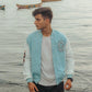 Sky Blue Letter Varsity Jacket