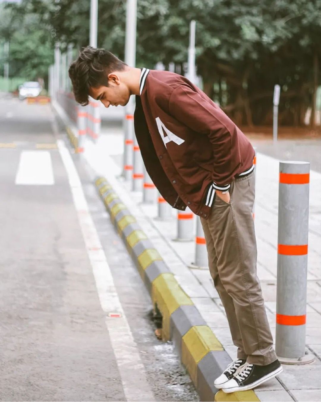 Brown 'A" letter Varsity Jacket