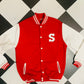 Customised Any Letter Red Colour Varsity™ Jacket