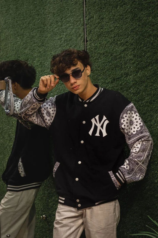 Black Bandana Selves NY Varsity Jacket