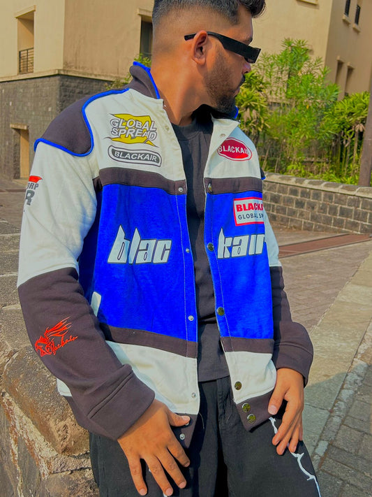 Black Air Racing Rider Cotton Jacket